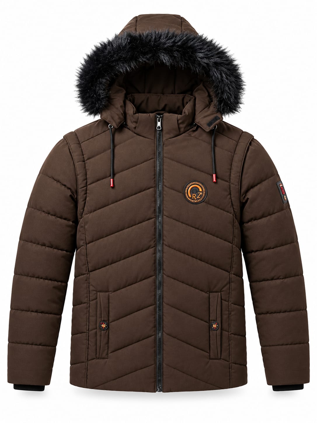 Classic Winter Puffer Jacket with Fur Hood